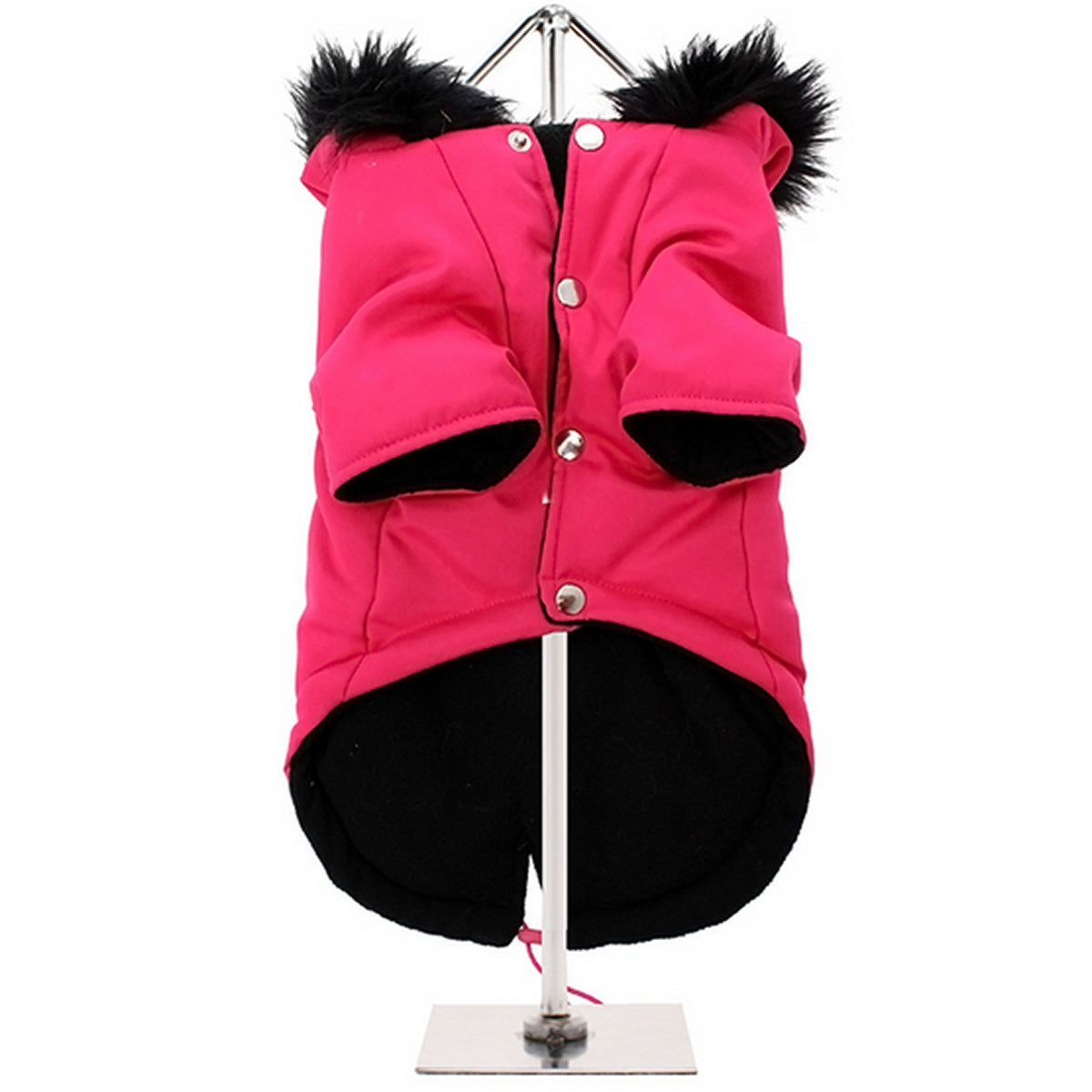 Pink Fur Hood Parka Dog Coat