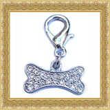 Charms Crystal Bone Pendant Charm - Prince & Princess Designer Petwear 