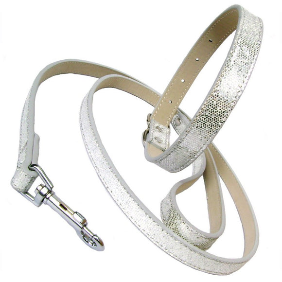 Dog Collar & Lead Sets Silver Disco Fever Dog Collar & Lead Set - Prince & Princess Designer Petwear 