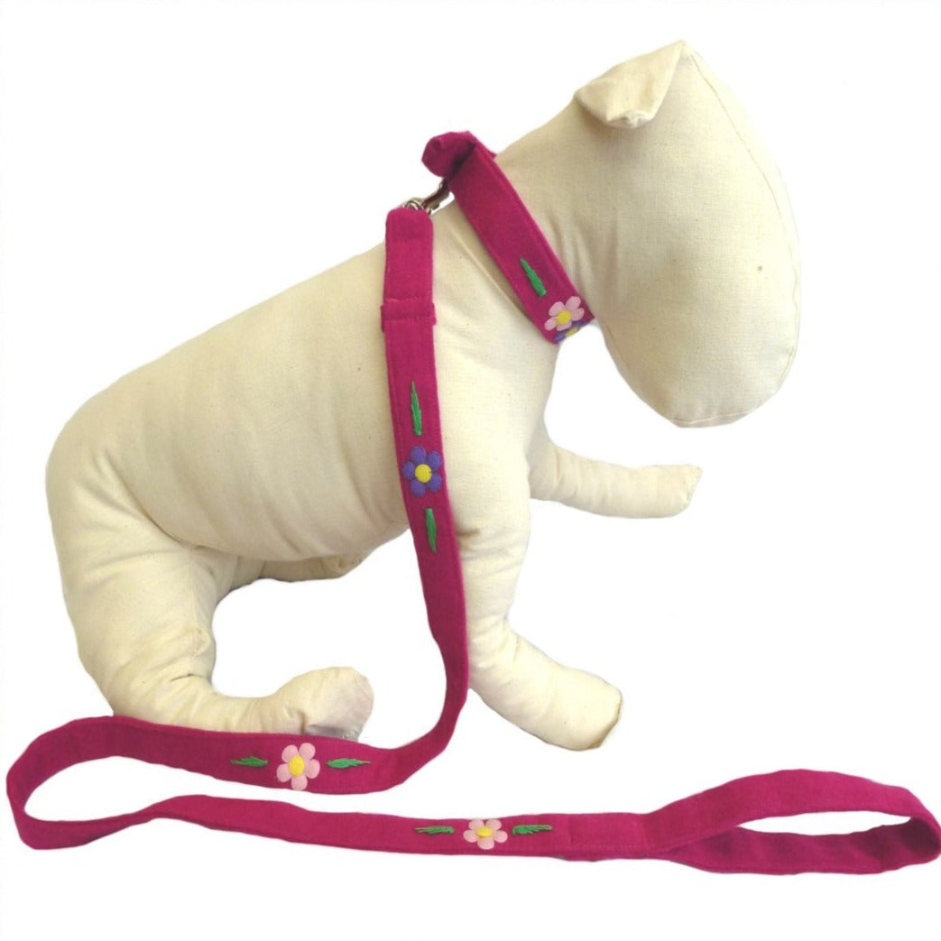 Dog Collar & Lead Sets Flower Power Dog Collar & Lead by Prediletto - Prince & Princess Designer Petwear 