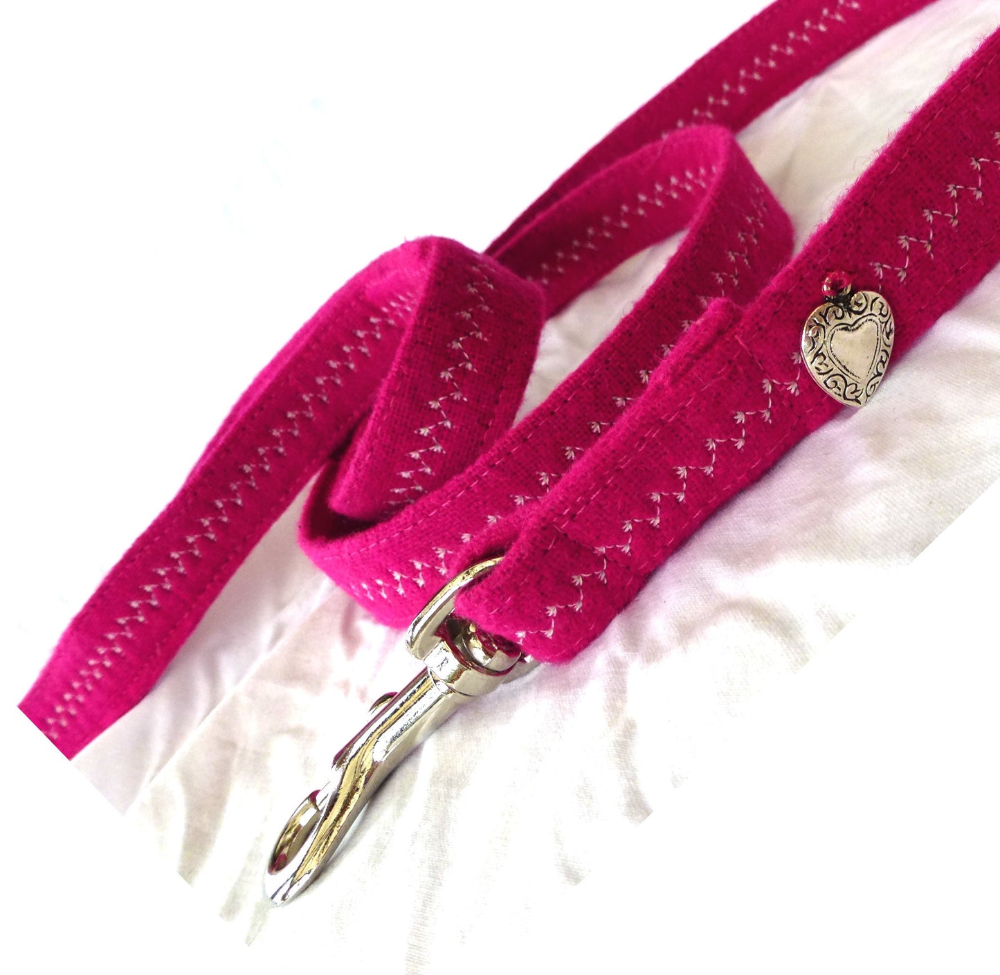 Dog Collars Fuchsia Heart Dog Collar by Prediletto - Prince & Princess Designer Petwear 