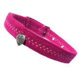 Dog Collars Fuchsia Heart Dog Collar by Prediletto - Prince & Princess Designer Petwear 
