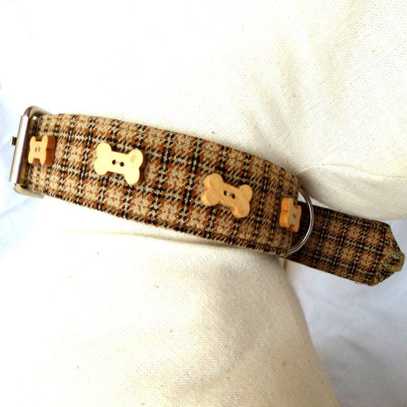 Dog Collar & Lead Sets Tweed Dog Collar & Lead by Prediletto - Prince & Princess Designer Petwear 