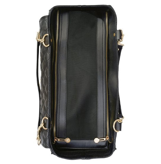 Luggage Black Quilted Pet Carrier - Prince & Princess Designer Petwear 