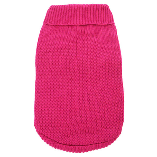 Pull tricoté rose pour chien