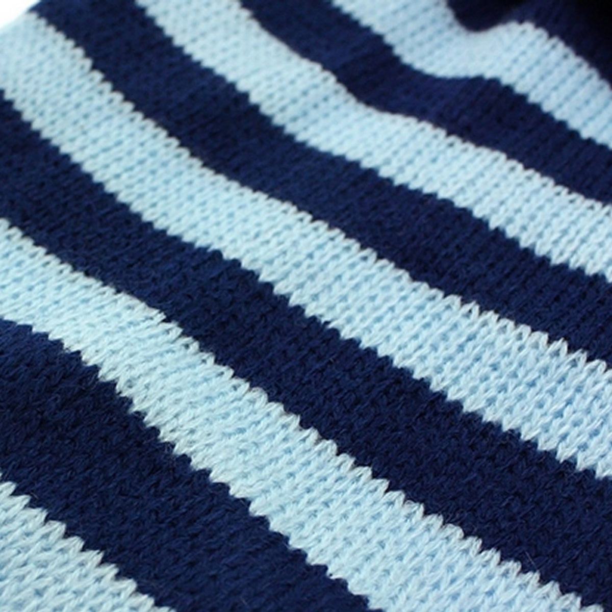 Striped Knitted Dog Jumper Blue